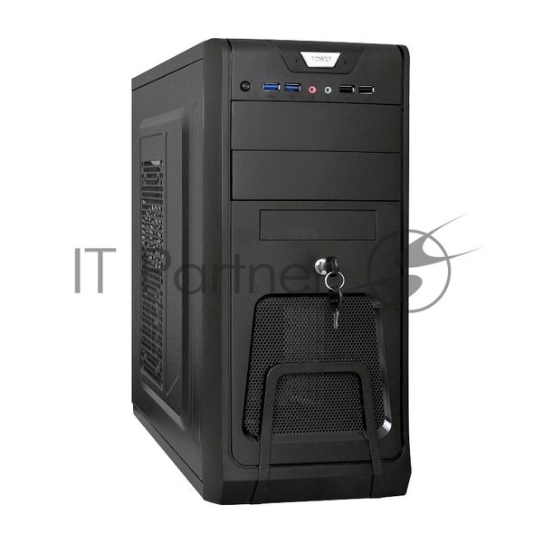 Компьютерный корпус Miditower ExeGate CP-603UB Black, ATX, (CP500W, 80мм), 2*USB+2*USB 3.0, Audio, замок блокировки кнопки питания