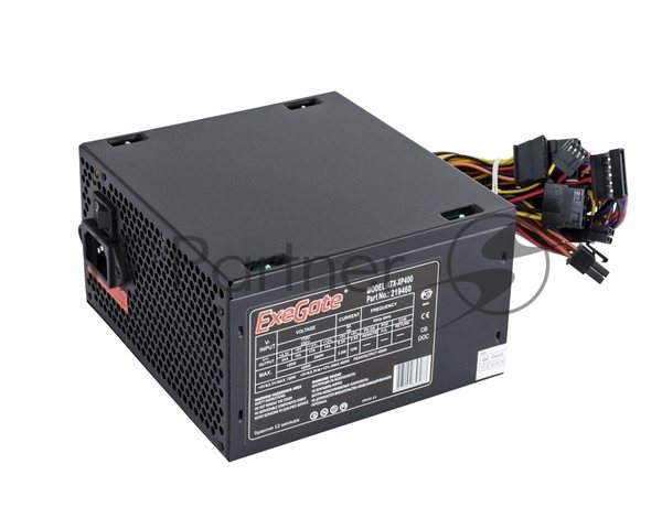 Блок питания ExeGate XP400 (EX219459RUS-PC), 400Вт, 120мм, черный