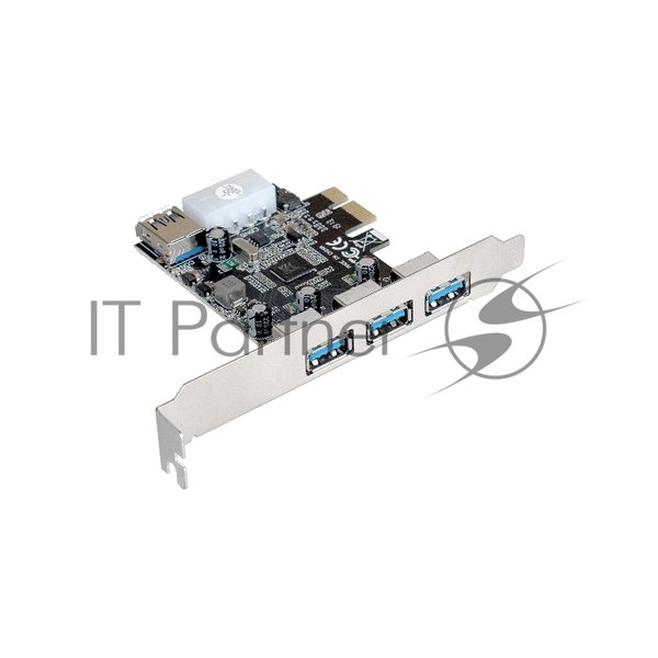 Контроллер ExeGate EXE-367 PCI-E 2.0, 3*USB 3.0 ext + 1*USB 3.0 int, разъем доп.питания (OEM)