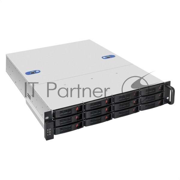 Серверный корпус ExeGate Pro 2U550-HS12 (RM 19", высота 2U, глубина 550, БП 1U-500ADS,12xHotSwap, USB)