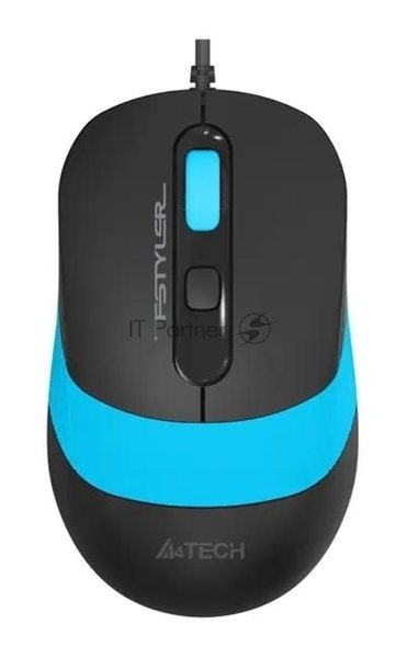 Мышь проводная A4Tech Fstyler FM10 черный/синий, 1600 dpi, USB, кнопки - 4