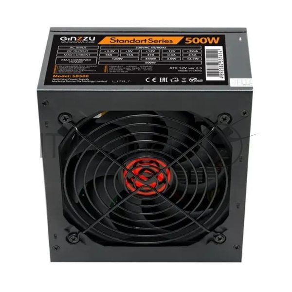 Блок питания Ginzzu SB500, 500Вт, 120мм, черный