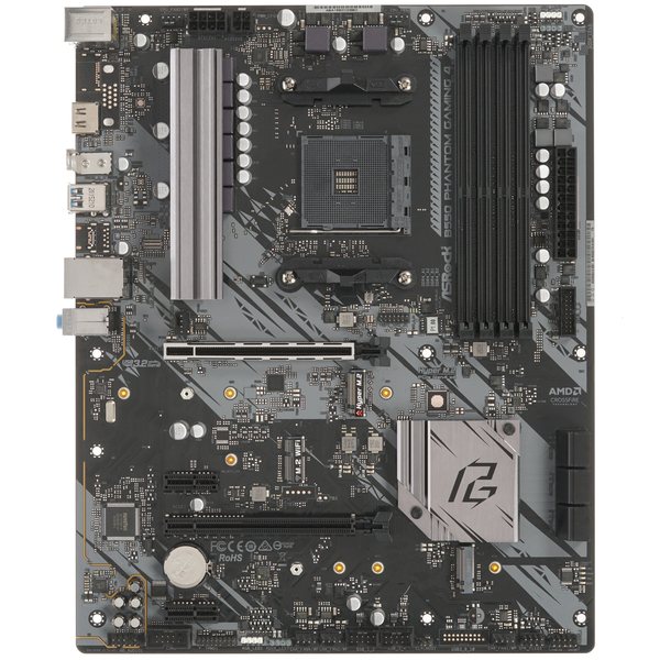 Материнская плата ASRock B550 Phantom Gaming 4, AM4, AMD B550, 4xDDR4, 6xSATA, 2xM.2, 1xPCI-E 3.0 x16, 1xPCI-E 4.0 x16, 1xHDMI, 1x 1Gb LAN, 3x3.5 мм, 7.1, ATX