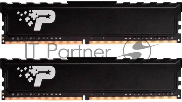 Оперативная память Patriot Signature Premium, DDR4, 32GB (2x16 GB), 3200 MHz, CL22, DIMM, радиатор, черный