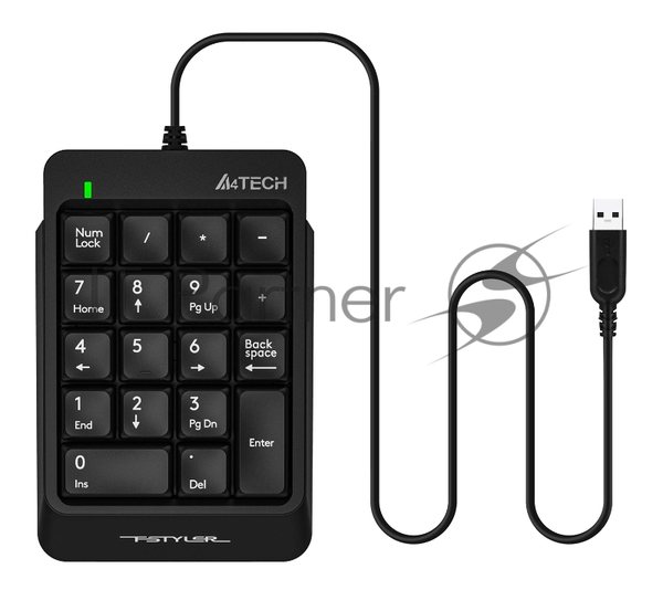 Числовой блок проводной A4Tech Fstyler FK13P, USB, черный