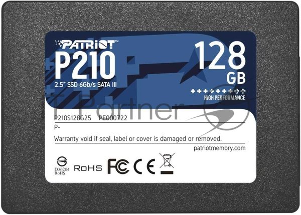 Накопитель SSD Patriot P210, 128Gb, SATA III, 2.5", R/W 450/430