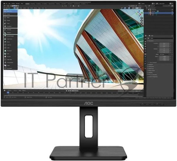 Монитор 23.8" AOC Q24P2Q IPS 2560x1440, 75 Гц, 4 мс, 16:9, 250 кд/м2, 1хHDMI, 1хDP, 1хVGA, черный
