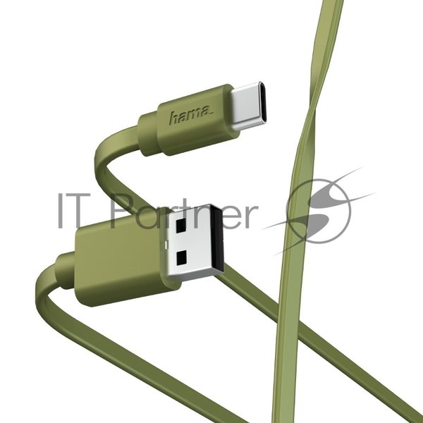 Кабель Hama 00187231 USB Type-C USB A(m) 1м зеленый
