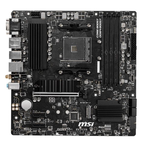 Материнская плата MSI B550M PRO-VDH WIFI, AM4, AMD B550, 4xDDR4, 4xSATA, 2xM.2, 1xPCIe 4.0 x16, 2xPCIe x1, 1xDisplayPort, 1xHDMI, 1xVGA, 1x 1Gb LAN, 2xUSB 2.0, 4xUSB 3.2 Gen 1, 3x3.5 мм, 7.1, mATX