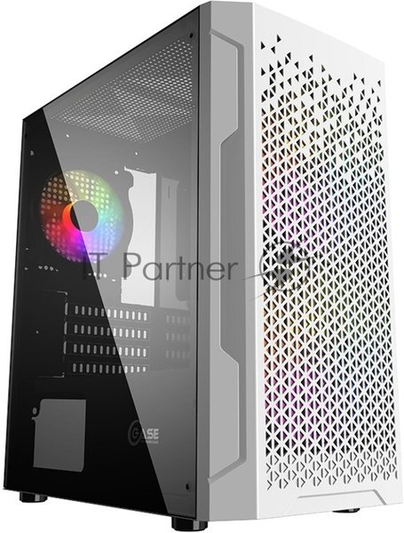 Корпус PowerCase Mistral Micro Z3W Mesh LED, Micro-Tower, белый