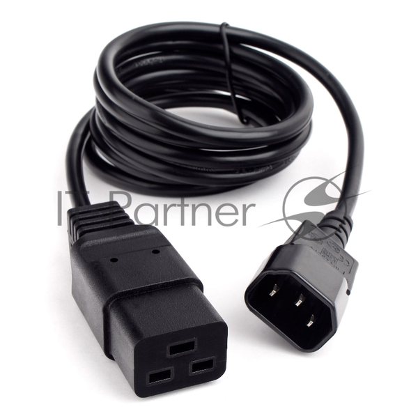 Кабель питания Cablexpert PC-189-1-1, 1.8м, C14- C19, 3x1кв.мм, черный, с заземлением