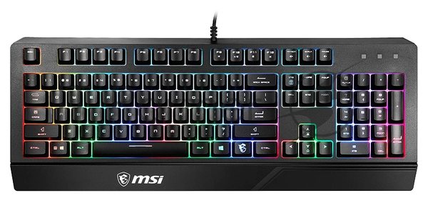 Клавиатура проводная MSI VIGOR GK20 RU черный USB Multimedia for gamer LED (подставка для запястий)