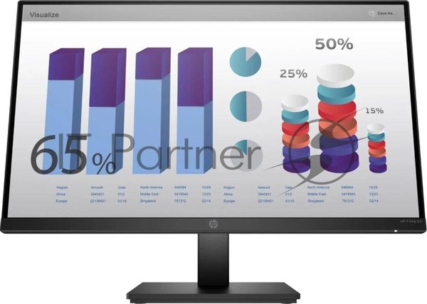 Монитор 23.8" HP P24q G4 IPS 2560x1440, 60 Гц, 5 мс, 16:9, 250 кд/м2, 1xHDMI, 1xVGA, черный.