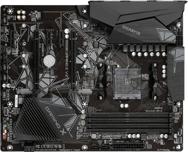 Материнская плата Gigabyte B550 GAMING X V2, AM4, AMD B550, 4xDDR4, 4xSATA, 2xM.2, 1xPCI-E 4.0 x16, 1xPCI-E 3.0 x2, 1xHDMI, 1xDVI-D, 1x 1Gb LAN, 1xUSB 3.2 Gen 2, 3xUSB 3.2 Gen 1, 2xUSB 2.0, 3x3.5 мм, 7.1, Standard-ATX