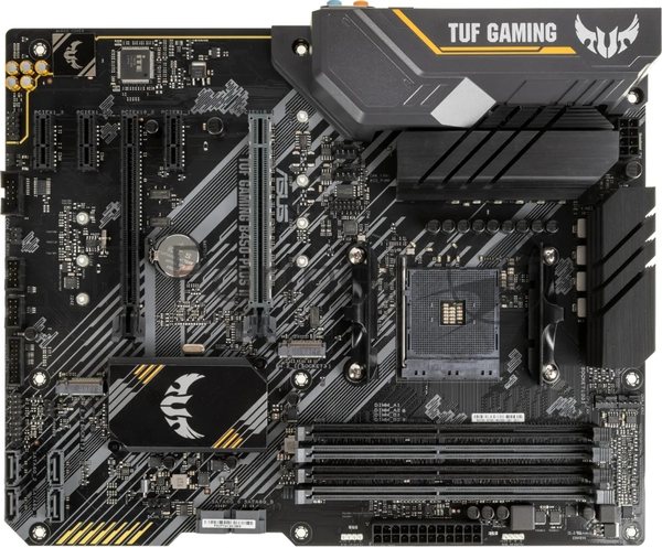 Материнская плата ASUS TUF GAMING B450-PLUS II, AM4, AMD B450, 4xDDR4, 6xSATA, 2xM.2, 1xPCI-E 3.0 x16, 1xPCI-E 2.0 x16, 3xPCI-E x1, 1xHDMI, 1xDP, 1x 1Gb LAN, 4xUSB 3.2 Gen 1, 1xUSB 3.2 Gen 2, 1xUSB-C 3.2 Gen 2, 5x3.5 мм, 7.1, ATX