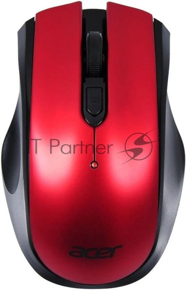 Мышь беспроводная Acer OMR032 черный/красный, 1600 dpi, радиоканал, USB, кнопки - 4