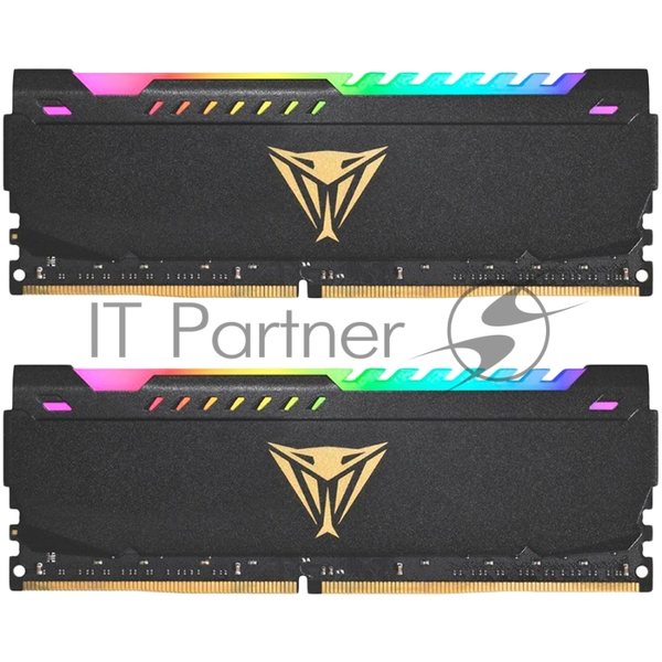 Оперативная память Patriot Viper Steel, DDR4, 32GB (2x16GB), 3200MHz, CL18, DIMM, с радиатором, RGB, черный