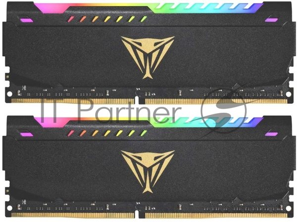 Оперативная память Patriot Viper Steel, DDR4, 32GB (2x16GB), 3600MHz, CL20, DIMM, с радиатором, RGB, черный
