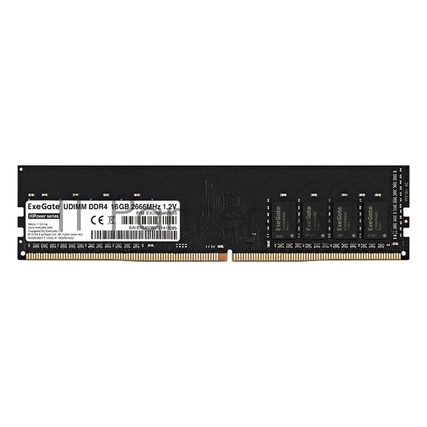 Оперативная память Exegate, DDR4, 16GB (1x16 GB), 2666 MHz, CL19, DIMM, OEM