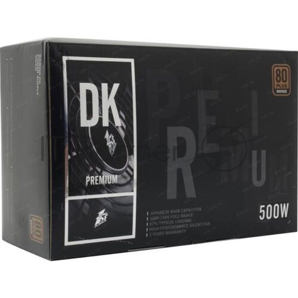 Блок питания 1STPLAYER DK PREMIUM PS-500AX, 500Вт, 80 PLUS Bronze, 120мм, черный