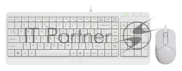Комплект клавиатура+мышь A4Tech FStyler F1512 проводной, USB, 1200 DPI, белый