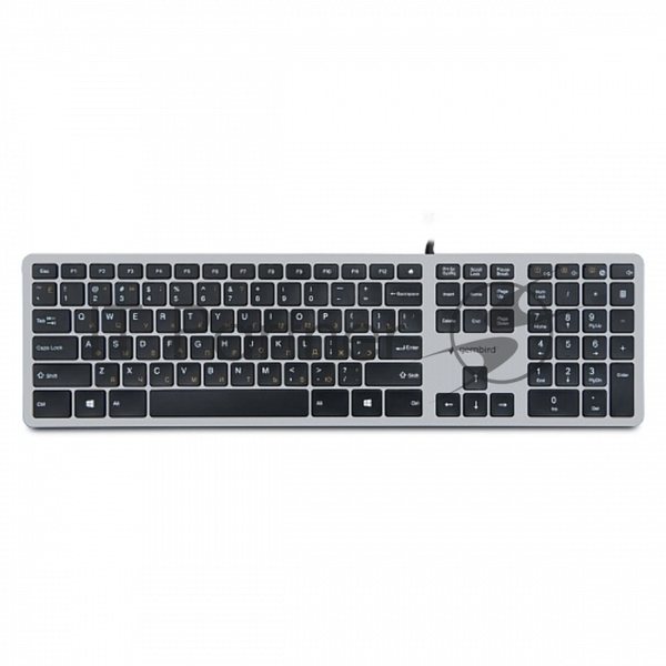 Клавиатура проводная Gembird KB-8420, USB, серый