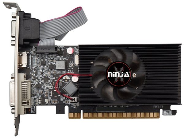 Видеокарта Sinotex GeForce GT 610 NINJA, GDDR3, DVI-I, HDMI, DisplayPort, VGA
