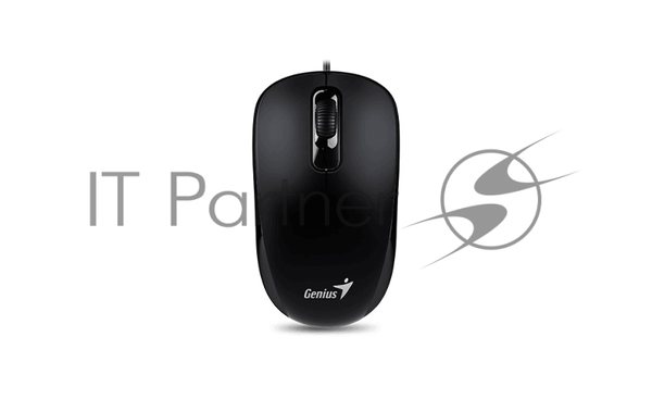 Мышь проводная Genius DX-110 черный, 1000 dpi, USB, кнопки - 3