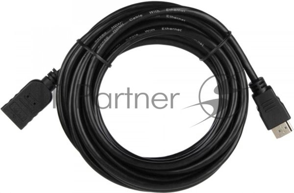 Кабель-удлинитель для HDMI ACD-DHHF1-50B HDMI 1.4, Golden Plated,19m/19f, HDMI extension, черный, 5м (74229)