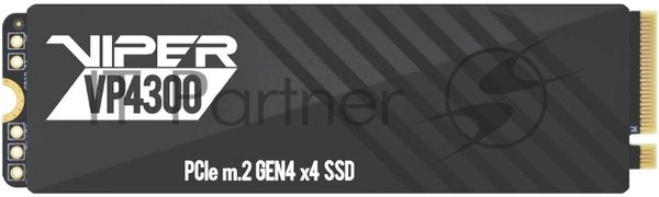 Накопитель SSD Patriot Viper VP4300, 2Tb, PCIe 4.0 x4, M.2 2280, NVMe, R/W 7400/6800, с радиатором