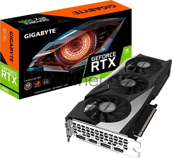 Видеокарта Gigabyte GV-N3060GAMING OC-12GD 2.0 LHR GDDR6 1837/15000/HDMIx2/DPx2/HDCP Ret