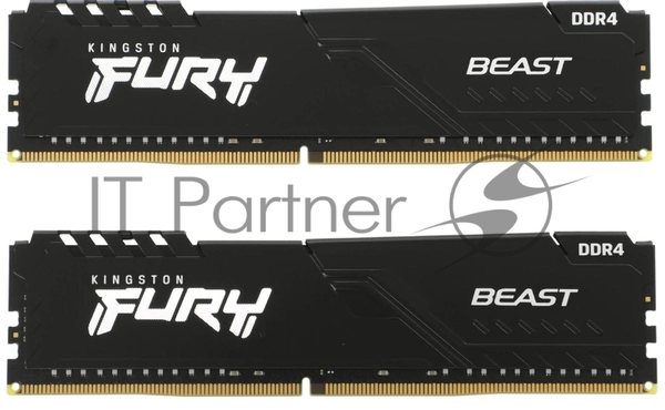 Оперативная память Kingston Fury Beast, DDR4, 64GB (2x32GB), 3200MHz, CL16, DIMM, черный