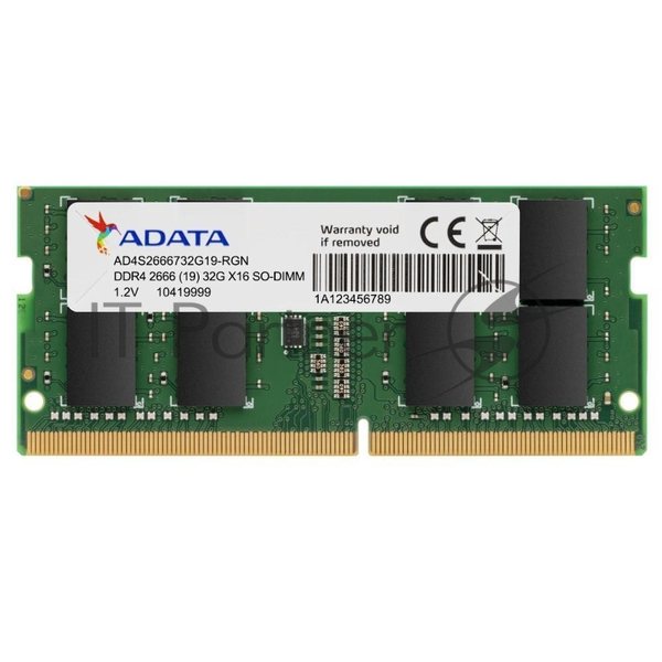 Оперативная память ADATA, DDR4, 16GB (1x16GB), 2666MHz, CL19, SO-DIMM