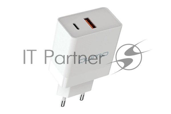 Сетевое зарядное устройство Qumo Energy light (Charger 0052) PD 20W, 2USB, Type-C + QC3.0, белый