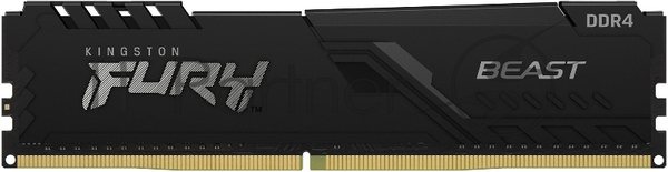 Оперативная память Kingston Fury Beast, DDR4, 16GB (1x16GB), 3200MHz, CL16, DIMM, с радиатором, черный