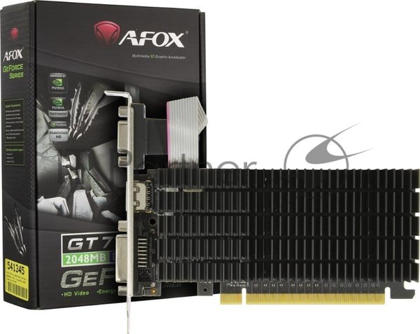 Видеокарта AFOX NVIDIA GeForce GT710 2Gb DDR3 64BIT DVI HDMI VGA LP RTL