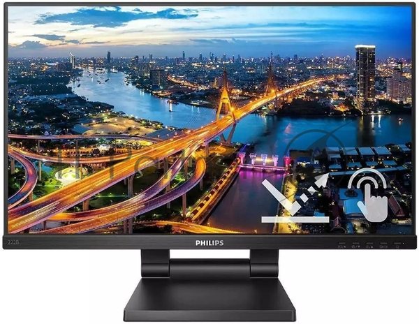 Монитор 21,5" Philips 222B1TC IPS 1920x1080, 75 Гц, 4 мс, 16:9, 250 кд/м2, 1xHDMI, 1хDP, 1xVGA, черный, сенсорный