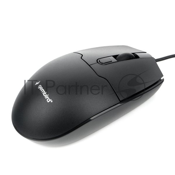 Мышь проводная Gembird MOP-430 черный, 1600 dpi, USB, кнопки - 4