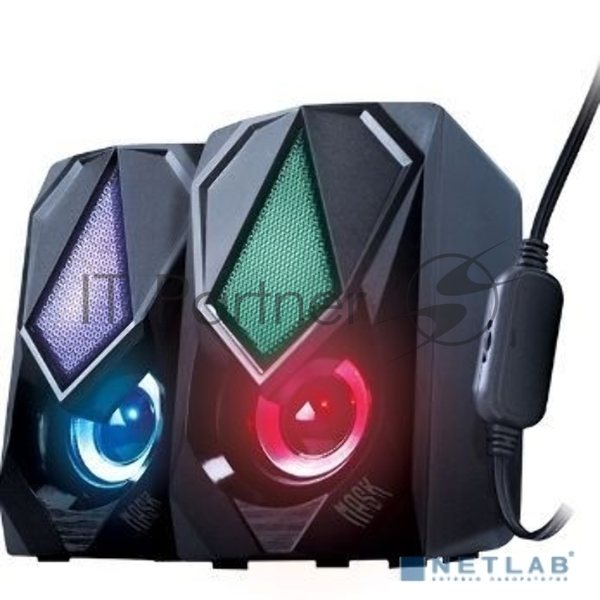 Акустическая система 2.0 Qumo Mask AS004, 10 ВТ, объемное звучание, RGb подсветка