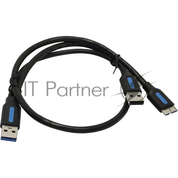 Кабель Vention USB 3.0 AM/micro B, USB 2.0 AM - 0.5м Кабель Vention USB 3.0 AM/micro B, USB 2.0 AM - 0.5м