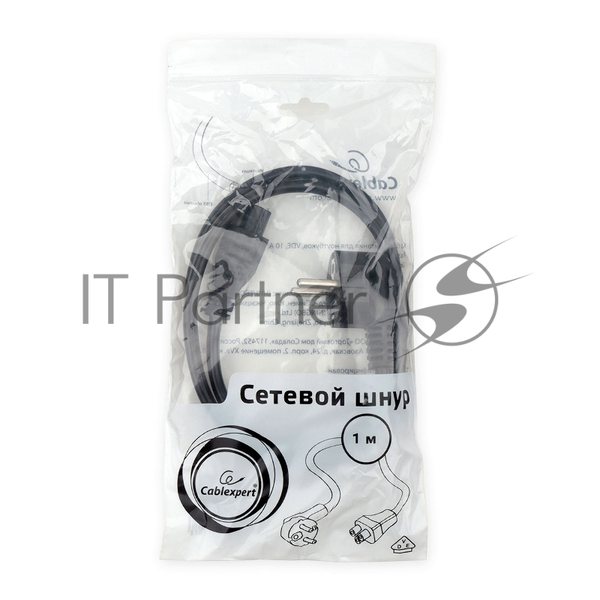 Кабель питания для ноутбуков Cablexpert PC-186-ML12-1M, 1м, Schuko- C5, 10А, пакет