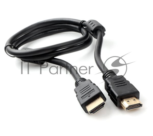 Кабель HDMI Cablexpert CCF2-HDMI4-1M, 19M/19M, v2.0, медь, позол.разъемы, экран, 2 фер.кольца, 1м, черный, пакет
