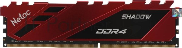 Оперативная память NETAC Shadow, DDR4, 16GB (1x16GB), 3200MHz, CL16, DIMM, с радиаторами, красный
