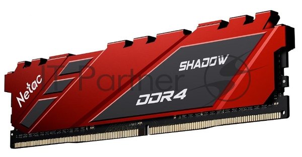 Оперативная память NETAC Shadow, DDR4, 8GB (1x8GB), 3600MHz, CL18, DIMM, с радиаторами, красный