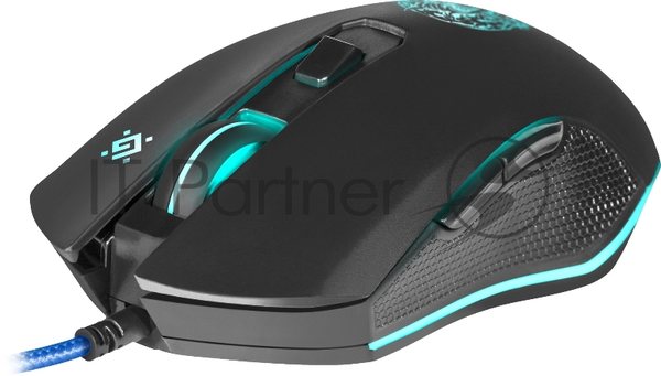Мышь проводная Defender Sleipnir GM-927 черный, 12800 dpi, USB, кнопки - 6