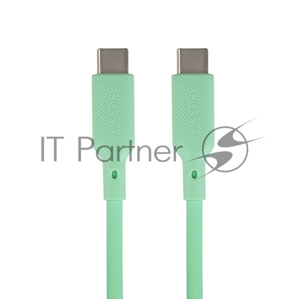 Кабель QUMO 32970 Type-C на Type-C, силиконовый, 1м, 3A, 60W, PD (зеленый)