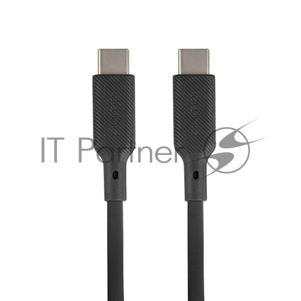 Кабель QUMO 32964 Type-C на Type-C, силиконовый, 1м, 3A, 60W, PD черный