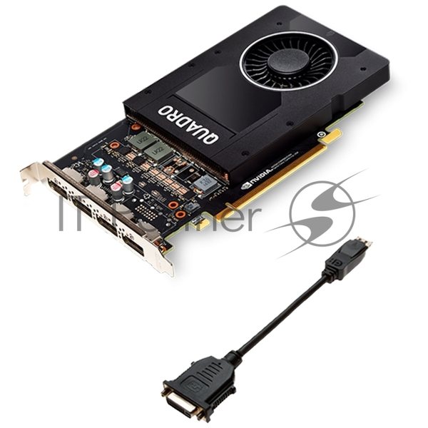 Видеокарта NVIDIA Quadro P2000 (VCQP2000-SB) 5GB GDDR5 160-bit 16nm (HDCP)/DisplayPort*4 to DVI-D (SL) adapter TDP 75W Retail (355777) 10