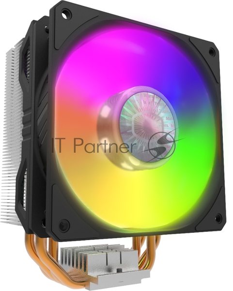 Кулер для процессора Cooler Master Hyper 212 ARGB черный, 120 мм, алюминий/медь, 1800 об/мин, 27 дБ, 4 pin, 150 Вт, 157 мм