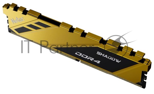 Оперативная память NETAC Shadow, DDR4, 16GB (1x16GB), 3200MHz, CL16, DIMM, с радиаторами, желтый